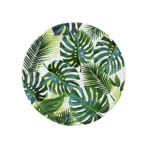 Papptallerkener - Tropical Fiesta Palm Leaf - 23 cm - www.frokenfraken.se