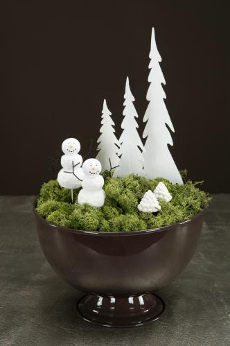 Juletre - På Pinne - Metall - Hvit - 1 stk - 25 x 7,5 cm - www.frokenfraken.se