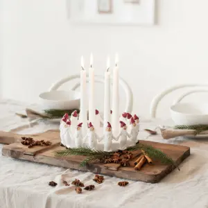 Adventsstake – Tomtering – Hvit - Ø23 x 8,5 cm - www.frokenfraken.se