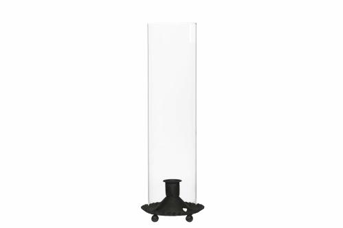 Lyslykt - Sylinder - Glass - Svart - 10 x 32 cm - www.frokenfraken.se