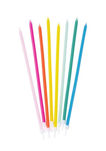 Tårtljus - Långa - Birthday Brights Rainbow Candles - 16 cm - www.frokenfraken.se