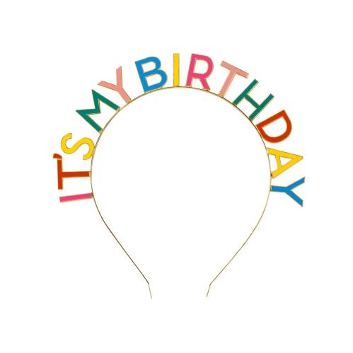 Diadem - Bursdag Brights Rainbow It's My Birthday Hodebånd - www.frokenfraken.se