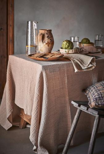 Bordduk - Rustrosa/Ivory - 350 x 140 cm - www.frokenfraken.se