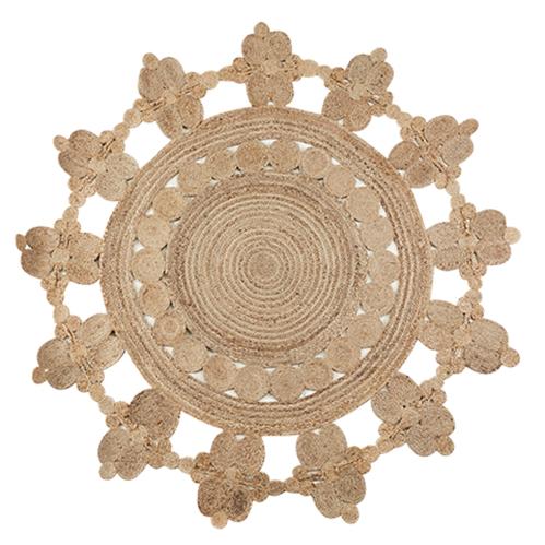 Teppe - Boho - Rundt Jute - Ø180 cm - www.frokenfraken.se