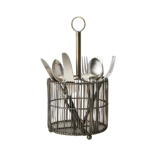 Bestikkholder - Antikk messing - Ø15 x 31 cm - www.frokenfraken.se