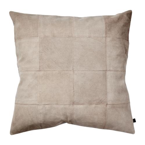 Putetrekk - Semsket skinn - Beige - 50 x 50 cm - www.frokenfraken.se