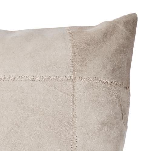 Putetrekk - Semsket skinn - Beige - 50 x 50 cm - www.frokenfraken.se