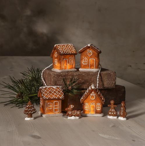 Lyslenke - Jul - Gingerville - 9 cm - www.frokenfraken.se