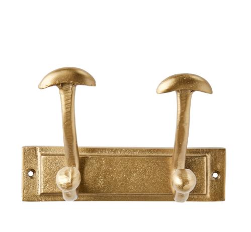 Klädhenger - Messing - 2 kroker - 20 x 13 cm - www.frokenfraken.se