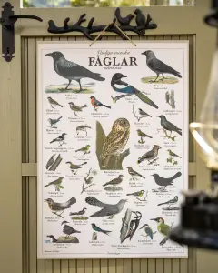 Skoleplansj Fugler - L44 x B66 cm - www.frokenfraken.se