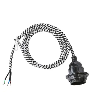 Lampeskjøt i Svart/Hvit stripet tekstil - 2 M - www.frokenfraken.se