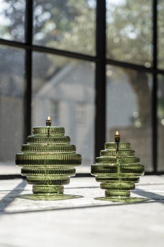 Oljelampe - Twin - Glass Grønn - Ø20 x 23 cm - www.frokenfraken.se