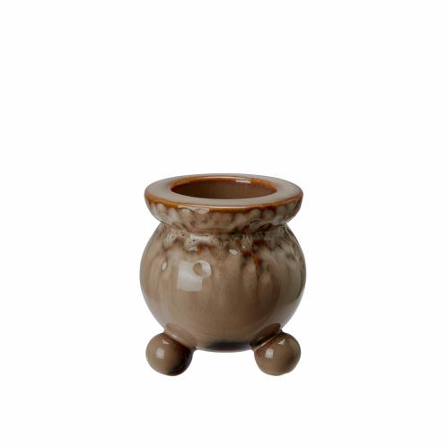 Lysstake med kullføtter - Brun - 9 x 10 cm - www.frokenfraken.se