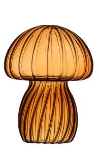 Sopp - Glass - Rav - Liten - 9 x 10 cm - www.frokenfraken.se