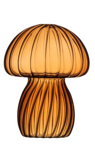 Sopp - Glass - Rav - Liten - 9 x 10 cm - www.frokenfraken.se