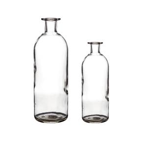 Glassflaske – Rustikk – Klar – 2 stk – 21 cm, 16 cm - www.frokenfraken.se