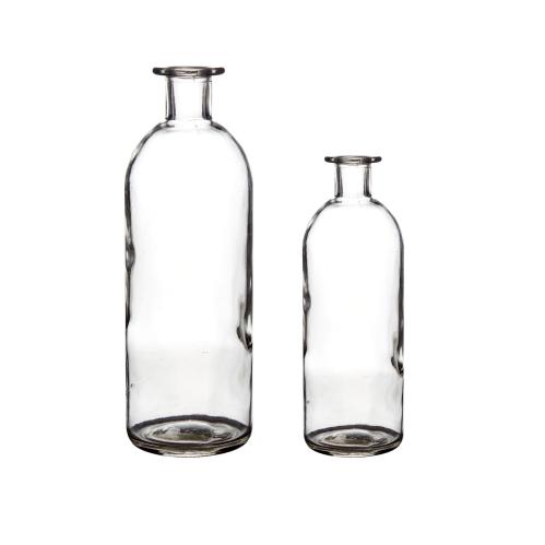 Glassflaske – Rustikk – Klar – 2 stk – 21 cm, 16 cm - www.frokenfraken.se