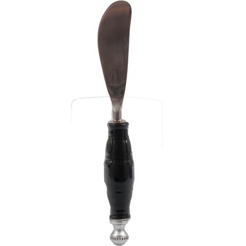 Smørkniv - Porslinshåndtak - Svart - 18 cm - www.frokenfraken.se