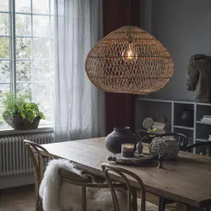 Lampe - Flætad Rotting - 50 cm - www.frokenfraken.se