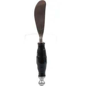 Smørkniv - Porslinshåndtak - Svart - 18 cm - www.frokenfraken.se