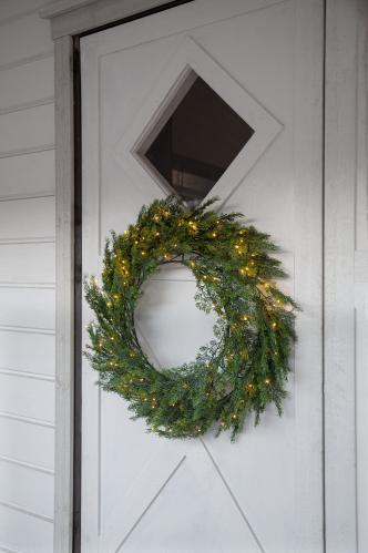 Krans - Thuja med belysning - Ø80 cm - www.frokenfraken.se
