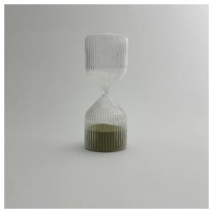 Timglass - Gullfarget sand - Riflet - Ø10 x 26 cm - www.frokenfraken.se