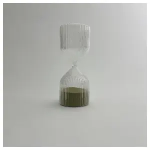 Timglass - Gullfarget sand - Riflet - Ø10 x 26 cm - www.frokenfraken.se