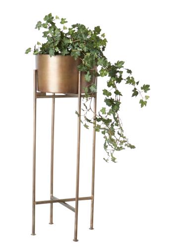 Krukke på pidestall - Messing - Metall - 28 x H75 cm - www.frokenfraken.se