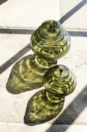 Oljelampe - Twin - Glass Grønn - Ø20 x 23 cm - www.frokenfraken.se