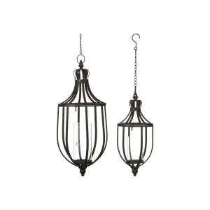 Lyslykt – Hengende – Svart - 2 størrelser – 56 cm, 41 cm - www.frokenfraken.se