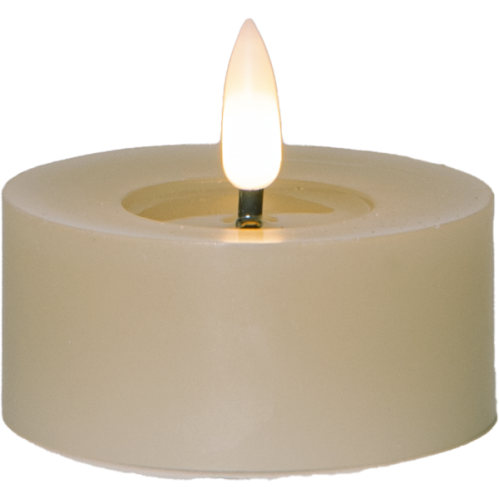 Batterilys - Votivlys 7 cm - Flamme - Beige - 2 stk - www.frokenfraken.se