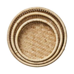 Brett - sett med 3 - Natur - Ø36 x 9 cm - www.frokenfraken.se