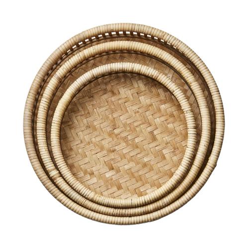 Brett - sett med 3 - Natur - Ø36 x 9 cm - www.frokenfraken.se