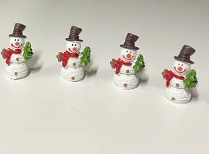 Snømann – 4 figurer – 3,5 x 2 x 2 cm - www.frokenfraken.se