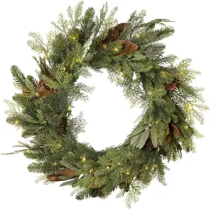 Krans - Tallkrans med belysning - Ø50 cm - www.frokenfraken.se