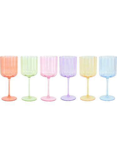 Vinglass – 6 farger – Ø9 x 22 cm - www.frokenfraken.se