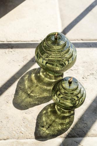 Oljelampe - Twin - Glass Grønn - Ø15 x 17,5 cm - www.frokenfraken.se