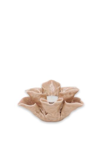 Lyslykt - Blomst Fenja - Beige - Ø13 x 7 cm - www.frokenfraken.se