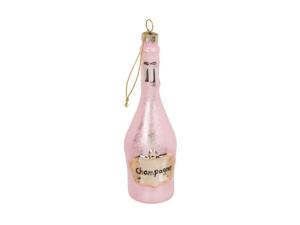 Julkule - Champagnflaske - Rosa - 15 cm - www.frokenfraken.se