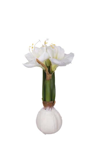 Amaryllis i voks - Hvit - 30 cm - www.frokenfraken.se