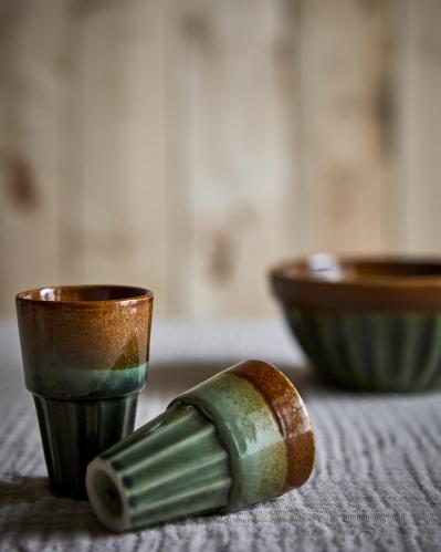 Kopp M - Costa - Grønn/brun - Ø6 x 9 cm - www.frokenfraken.se