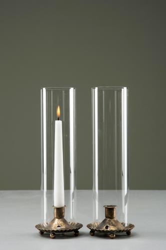 Lyslykt - Sylinder - Glass - Gullbrun - 10 x 32 cm - www.frokenfraken.se