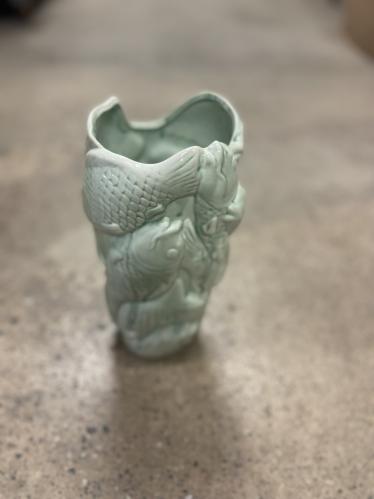 Krukke/Vase - Fisk - Lys grønn - 27 cm - www.frokenfraken.se