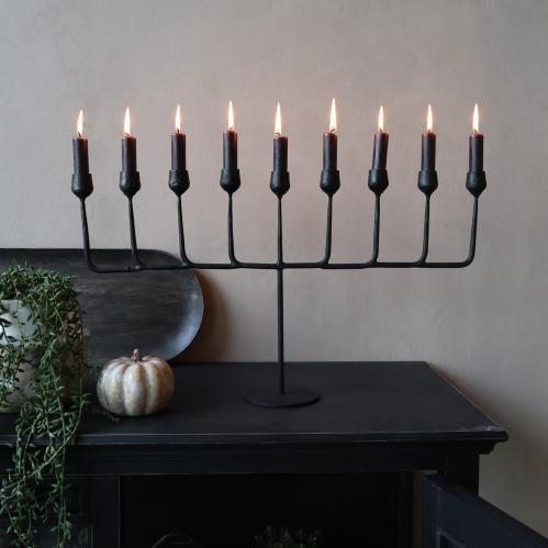 Lysstake - Jern - 9 lys - 33 x 57,5 cm - www.frokenfraken.se
