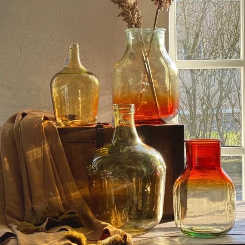 Glasflaska - Damejeanne - Sand - 42 cm - www.frokenfraken.se