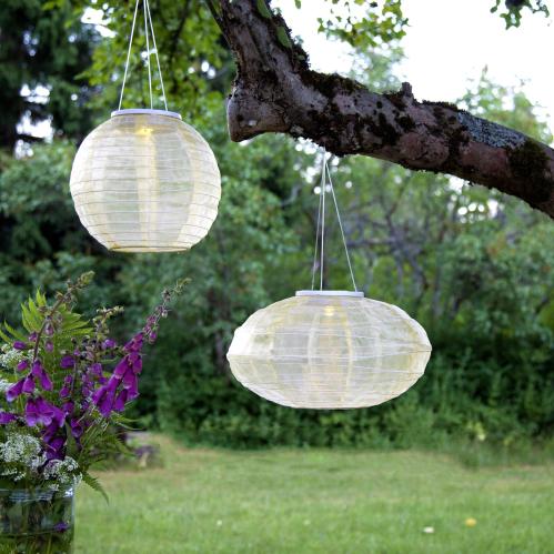 Hengende Solcelle Lyslykt - Festival - Ø 35 cm - www.frokenfraken.se