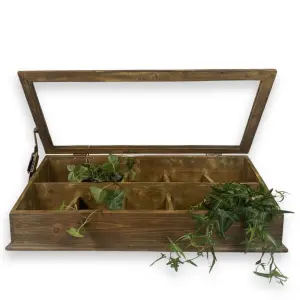 Displaylåda med lock - Trä & Glas - 62,5 x 20 x 28 cm - www.frokenfraken.se