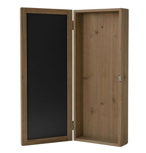 Nøkkelskap - Tre - Brun med speil - 20 x 8 x 50 cm - www.frokenfraken.se