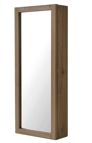 Nøkkelskap - Tre - Brun med speil - 20 x 8 x 50 cm - www.frokenfraken.se