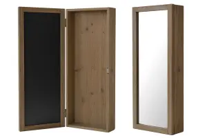 Nøkkelskap - Tre - Brun med speil - 20 x 8 x 50 cm - www.frokenfraken.se